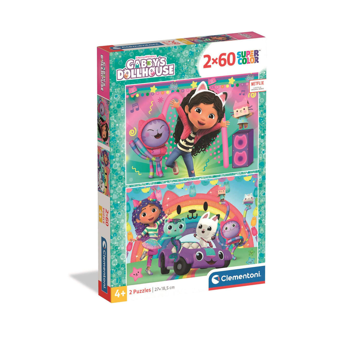 Puzzle 2×60 el. Super Color Koci Domek Gabi Clementoni – wzór 24819