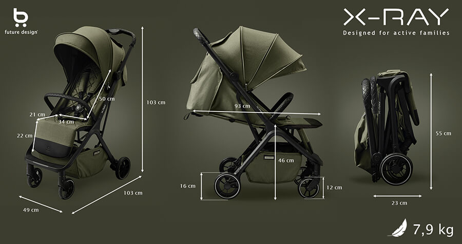 Wymiary wózka XRAY wózek spacerowy dla dzieci