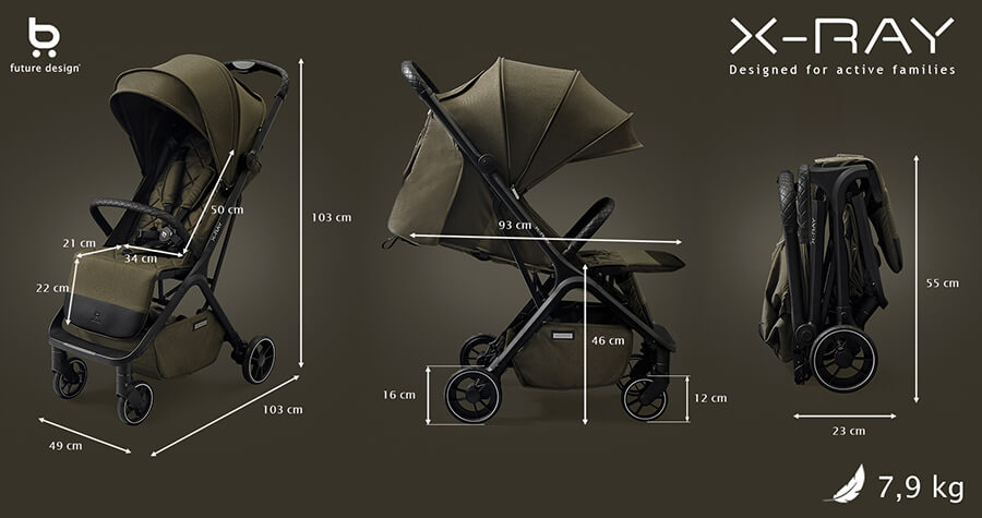 Wymiary wózka XRAY wózek spacerowy dla dzieci
