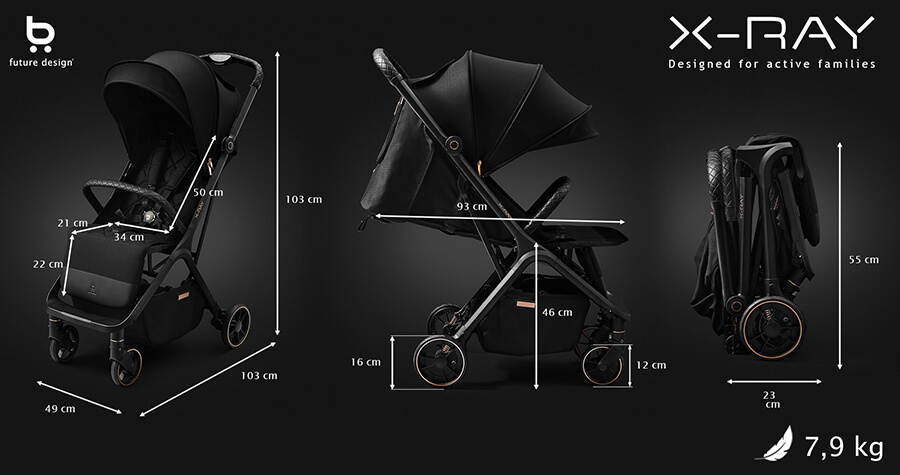 Wymiary wózka XRAY wózek spacerowy dla dzieci