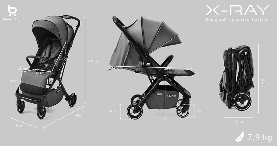 Wymiary wózka XRAY wózek spacerowy dla dzieci