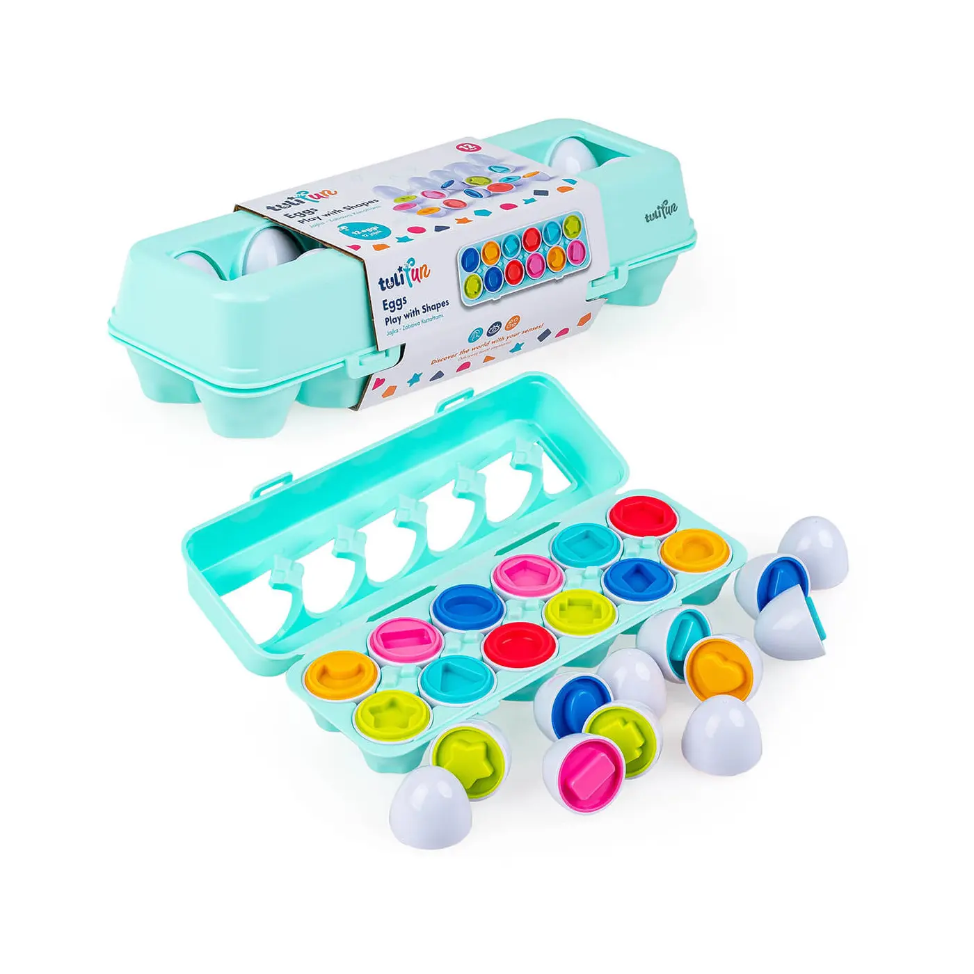 Zabawka sorter układanka Jajka zabawa kształtami Tuli Fun 12m+ Dumel
