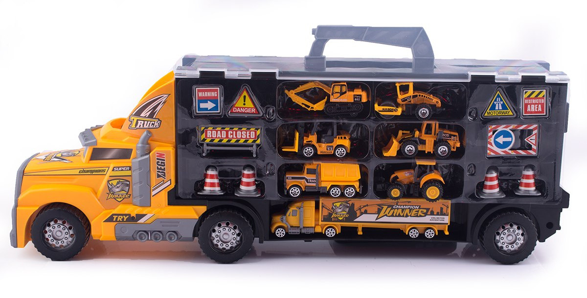 Samochód laweta ciężarówka garaż